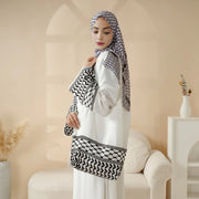 Palestinian Keffiyeh-Inspired Abaya with Matching Crossbody Bag (AB131)