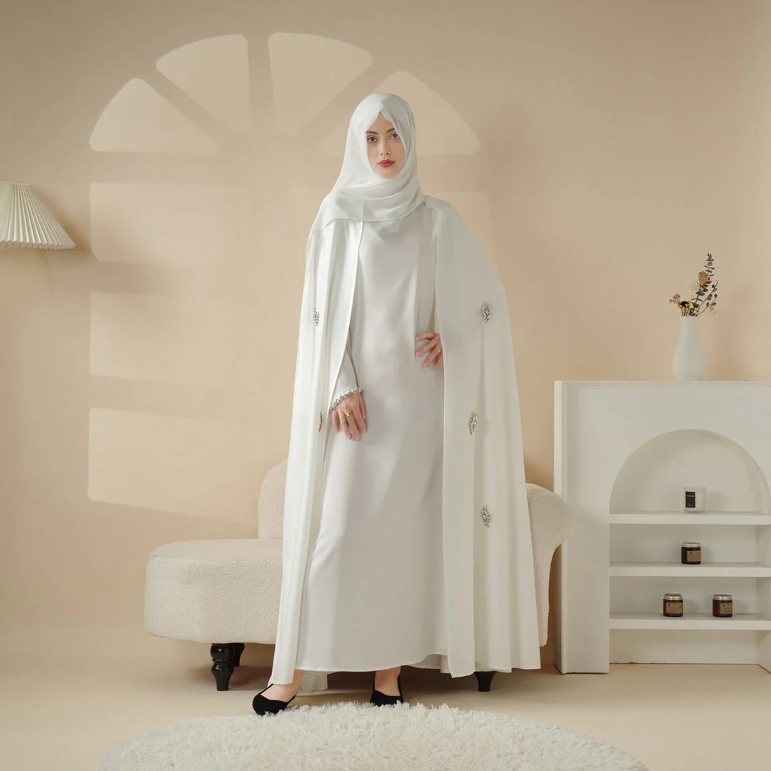 Cape Abaya, Haute Couture Heavy Rhinestone Abaya (ABA067)