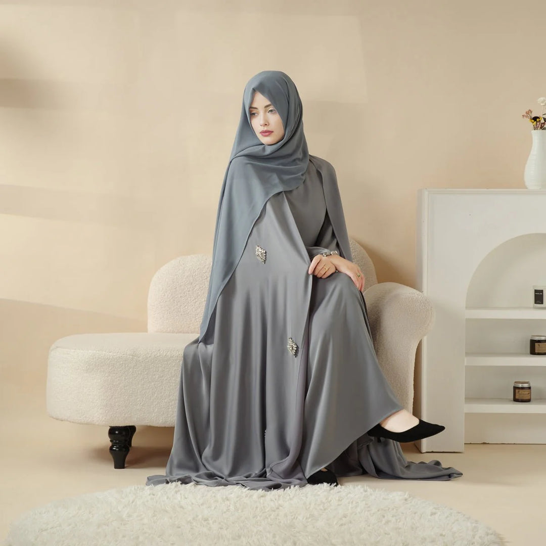 Cape Abaya, Haute Couture Heavy Rhinestone Abaya (ABA067)
