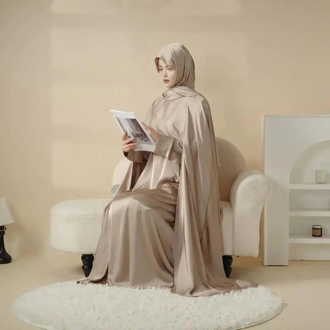 Luxury Wedding Abaya 3-Piece Bridal Abaya Set (ABA044)