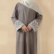 Elegant Cocoon-Cut Pullover Dress | 2-Piece Set Embroidered Abaya (AA145)