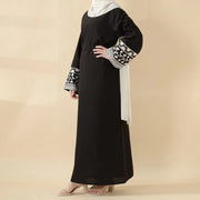 Elegant Cocoon-Cut Pullover Dress | 2-Piece Set Embroidered Abaya (AA145)