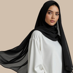 Load image into Gallery viewer, Premium Chiffon Hijab - Black
