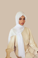 Load image into Gallery viewer, Premium Chiffon Hijab - Milk White
