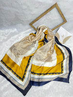 Load image into Gallery viewer, Elegant yellow and white scarf
