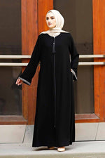 Load image into Gallery viewer, Saira Zipper Abaya With Beautiful Sleeve